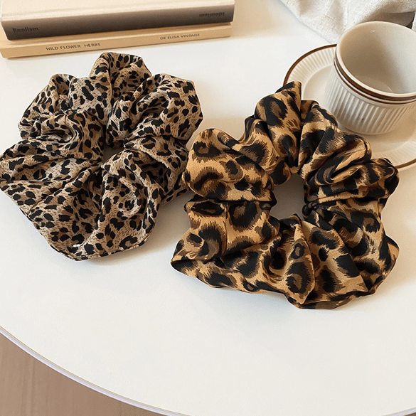 1 pieza de coleteros de poliéster con estampado de leopardo retro 2