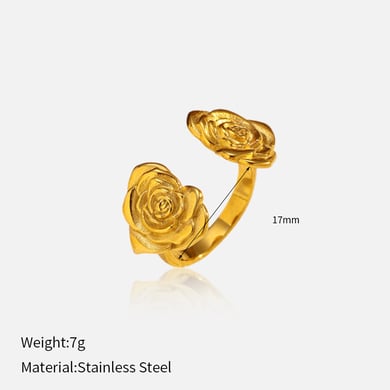 1 Piece Retro Rose Stainless Steel Statement Ring h5 