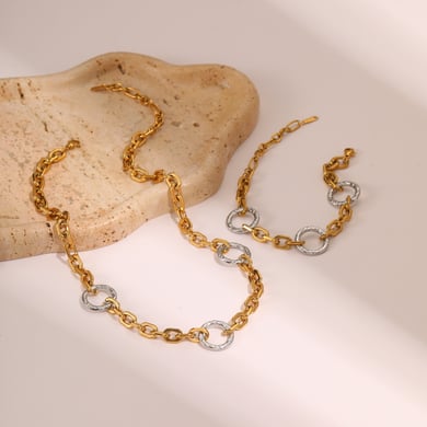 1 Piece Casual Mixed Color Chain Stainless Steel Women's Chain Necklaces h5 Picture2