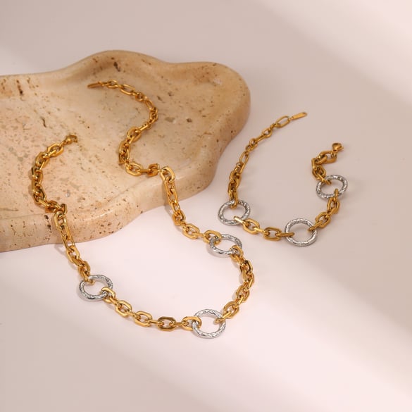 1 stuk casual gemengde kleuren ketting roestvrij staal dames ketting