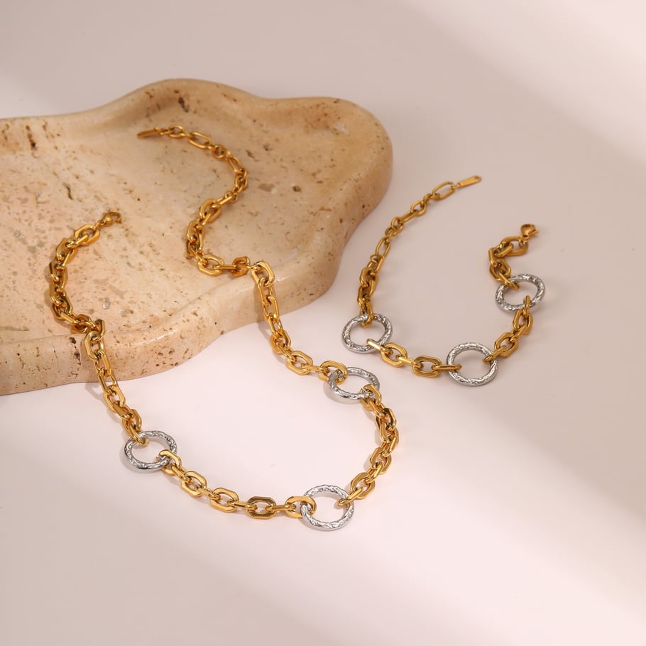 1 Piece Casual Mixed Color Chain Stainless Steel Women's Chain Necklaces Picture2