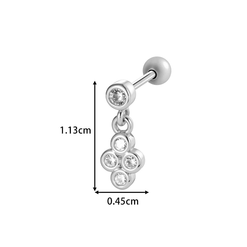 1 stuk vlinder koper goudkleurige zirkoon piercing oorbel Afbeelding2