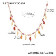 P2159-Purple Oil Gold Necklace-45+5cm Picture5