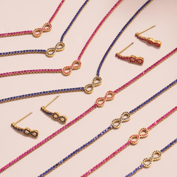 Stylish Infinity Stainless Steel Gold Color Women's Jewelry Sets 2