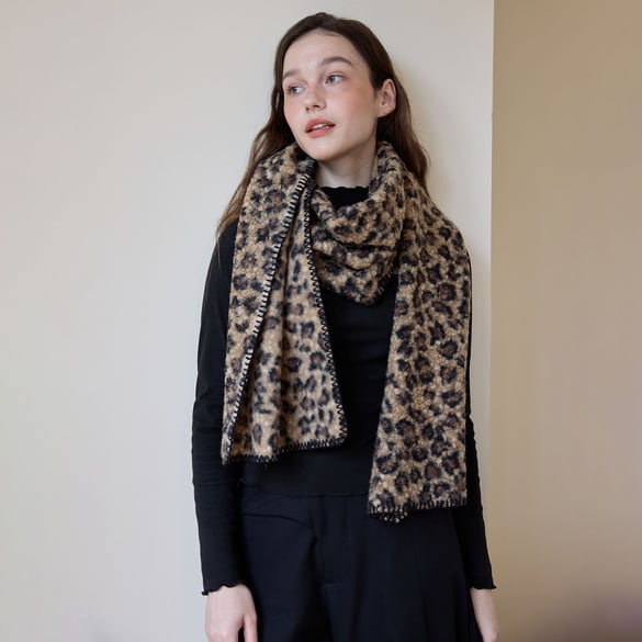 1 Piece Retro Leopard Print Polyester Women's Winter Scarves 2