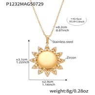 P1232-Golden sunflower necklace 41+5cm Picture3