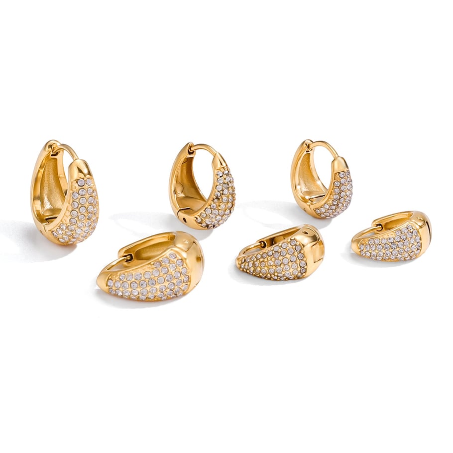 1 Pair Luxurious Series Circle Stainless Steel Gold Color Women's Hoop Earrings Picture9