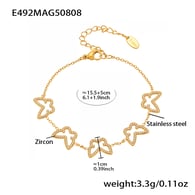 E492-Gold Butterfly Bracelet 15+5cm Picture2