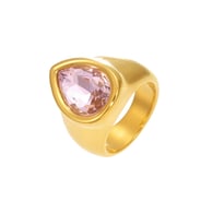 A410-Golden Pink Zircon Teardrop Ring/No. 8 Picture9