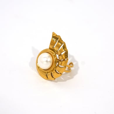 Bague simple en acier inoxydable avec motif tortue naturelle, 1 pièce h5 
