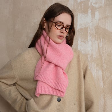 1 pieza elegante bufanda de invierno de fibra sintética de color sólido para mujer h5 