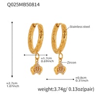 Q025-Golden Flower Crown Earrings Picture5