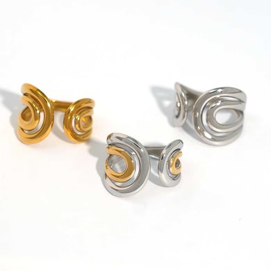 1 Piece Retro Irregular Shape Hollowed-out Stainless Steel Women's  Statement Rings h5 Picture9