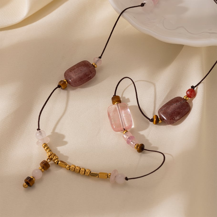 Collana con perline in pietra naturale da 1 pezzo Immagine3