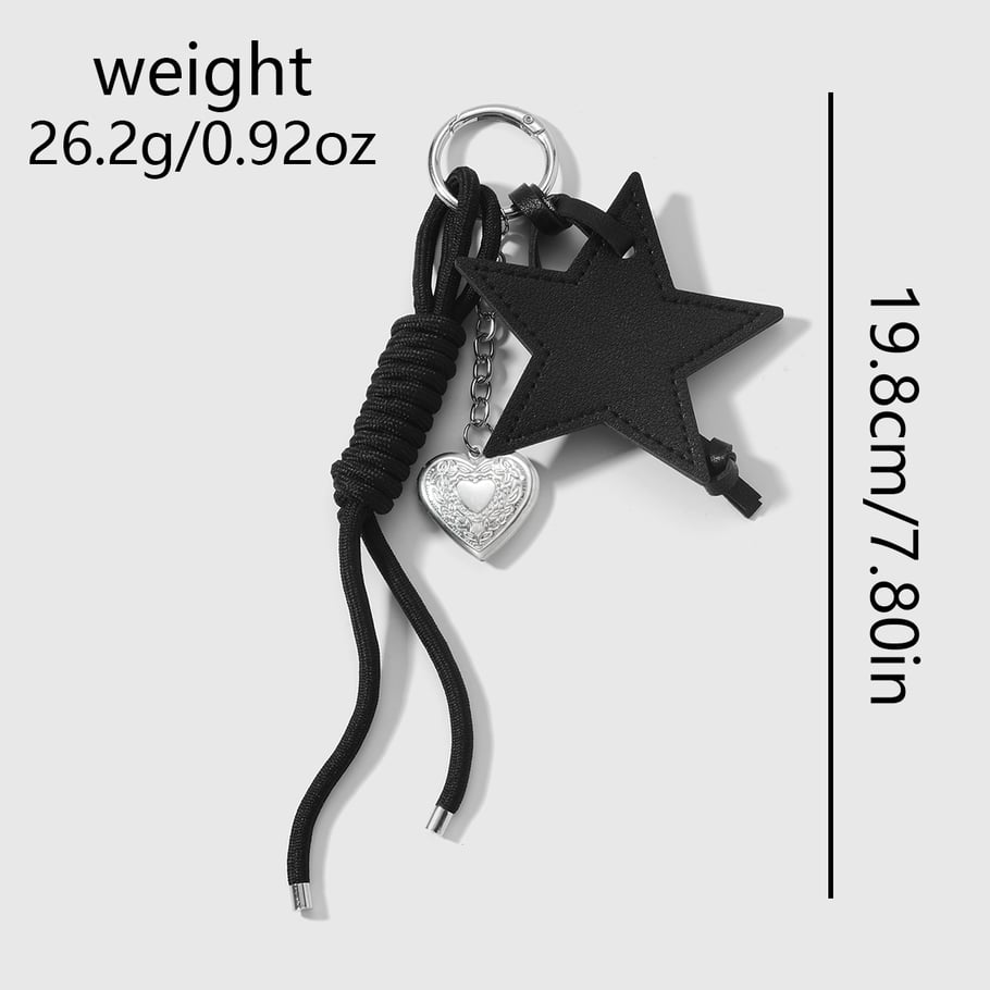 1 Piece Retro Leopard Print Leather Star Bag Charm Picture9