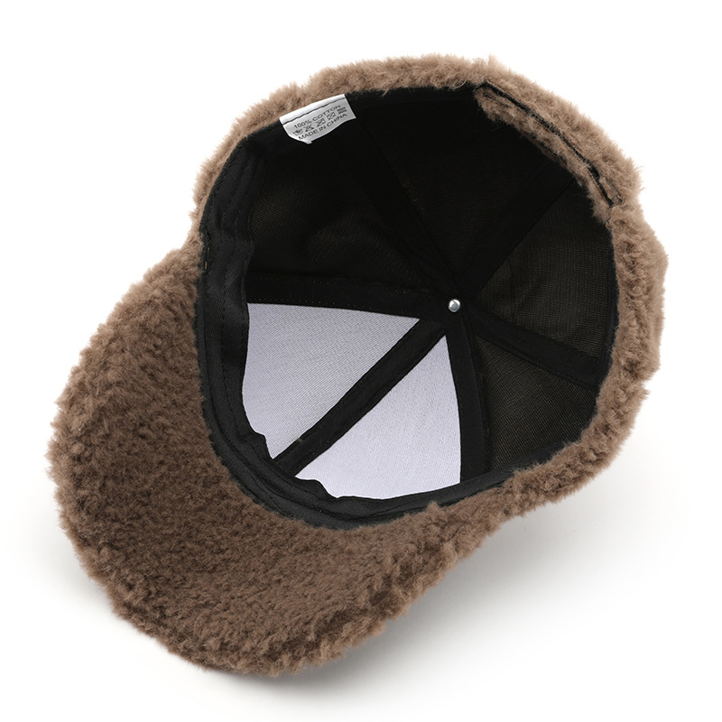 1 Piece Casual Solid Color Plush Baseball Cap Picture5