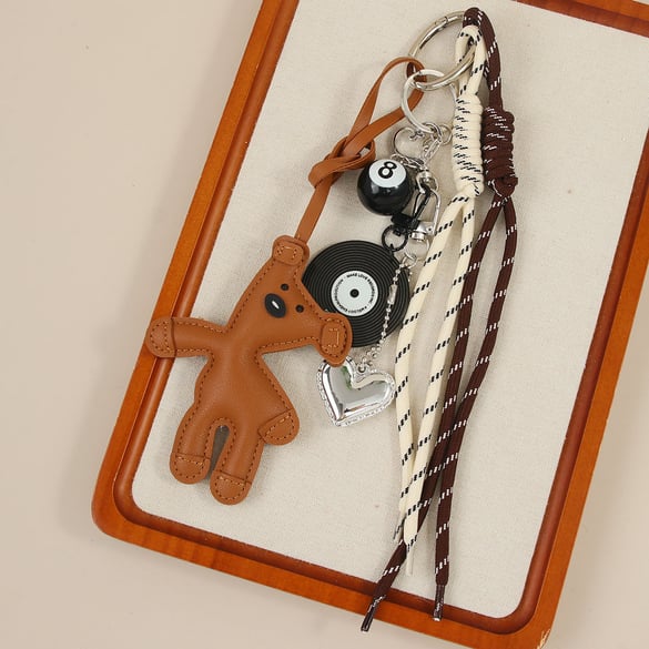 1 Piece Simple Series Cute Cartoon Bear PU Women's Bag Charms