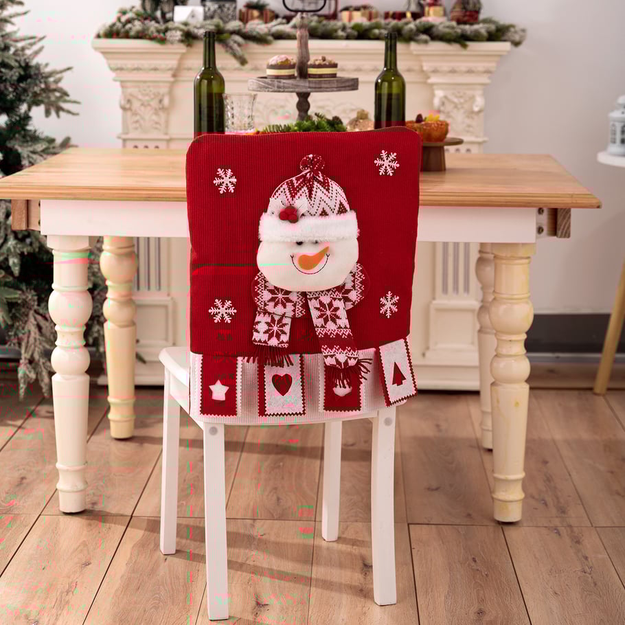 1 Stück weihnachtlicher dekorativer Stuhlbezug 