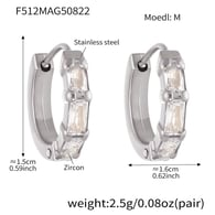 F512-Stahl Farbe Zirkon Ohrringe-M Bild5