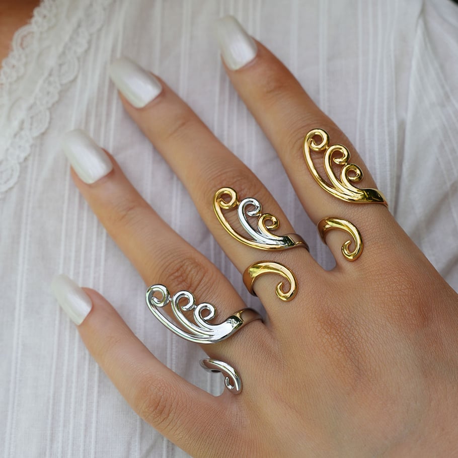 1 Piece Simple Irregular Shape Stainless Steel Gold Color Statement Rings h5Picture7