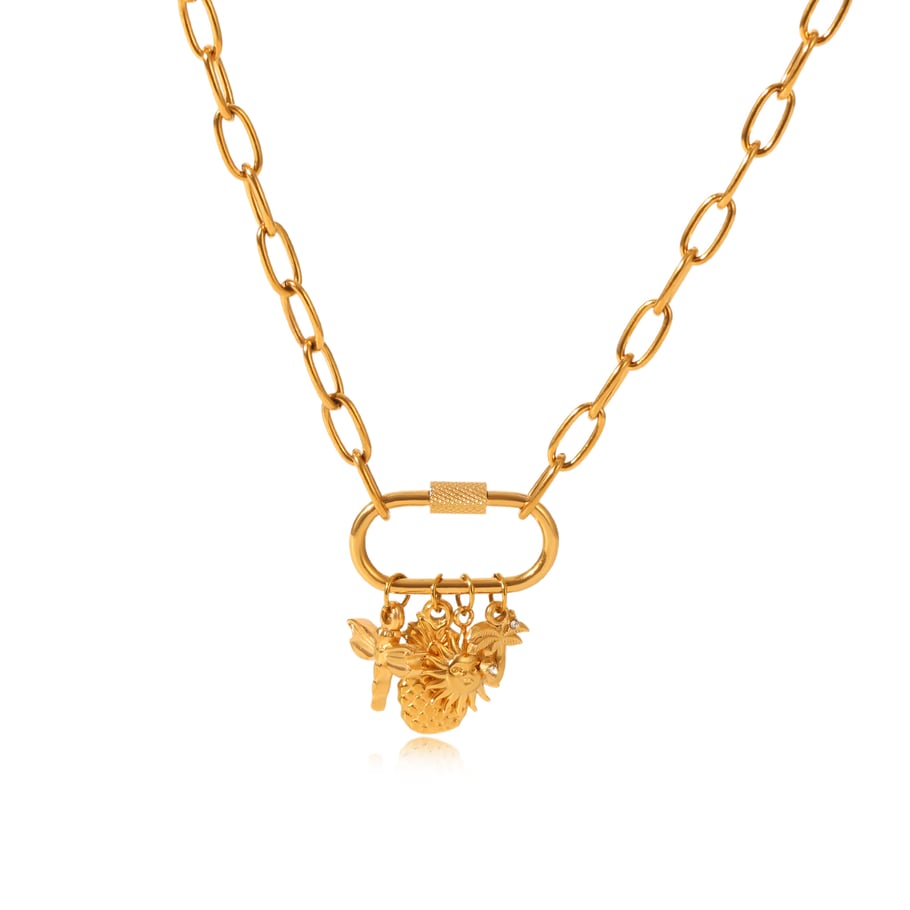 1 Piece Daily Animal Stainless Steel  Gold Color Women's Pendant Necklaces 