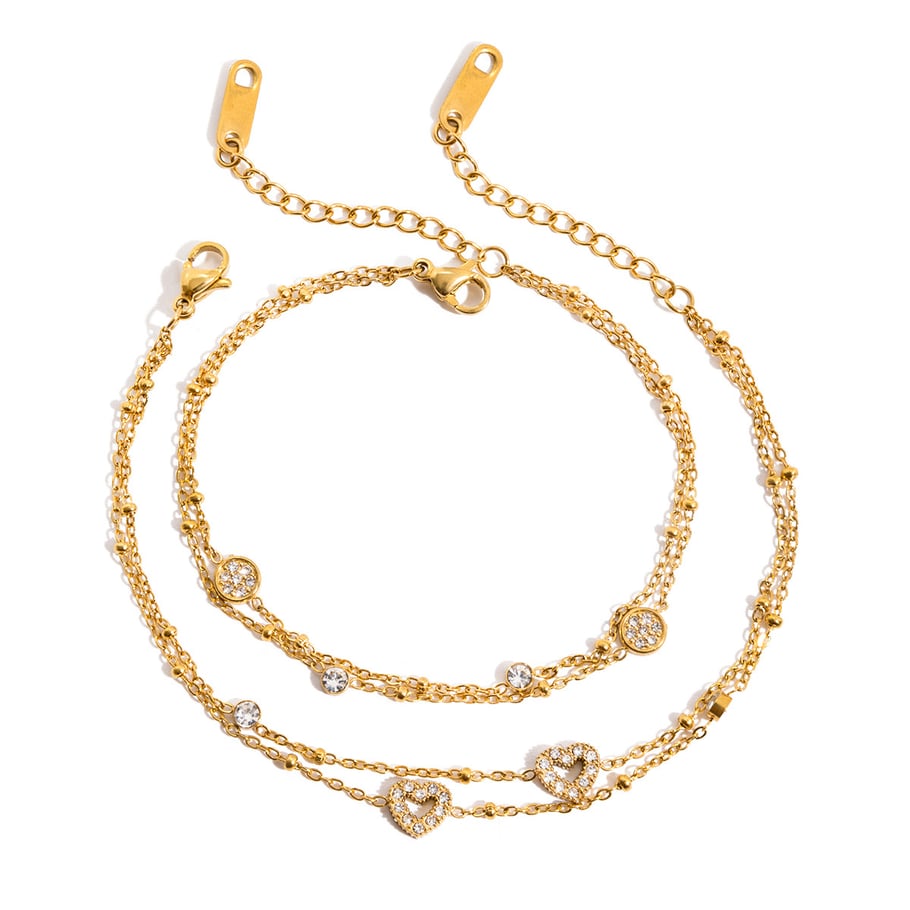 1 Piece Luxurious Heart Stainless Steel Gold Color Women's Chain Bracelets h5Picture7