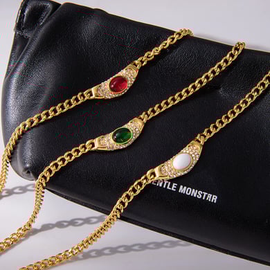 Collana con ciondolo da donna in acciaio inossidabile color oro con cerchio vintage da 1 pezzo h5 Immagine7
