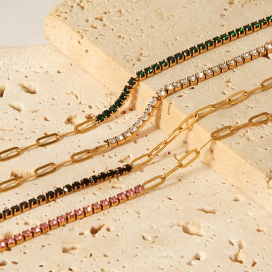 1 Piece Daily Patchwork Stainless Steel  Gold Color  Women's Chain Bracelets h5 Picture4