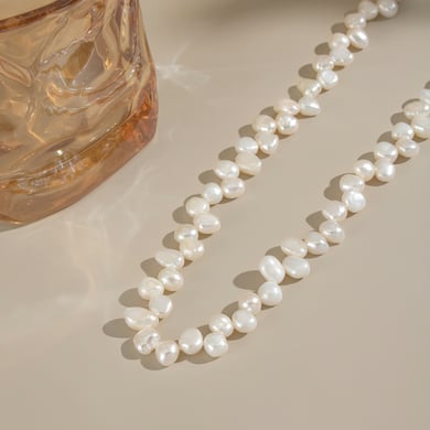 1 Piece Luxurious Series Stainless Steel Gold Color Pearl Beaded Necklace h5 Picture3