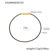 E428-Pulsera de circonitas negras de 18 cm Imagen5