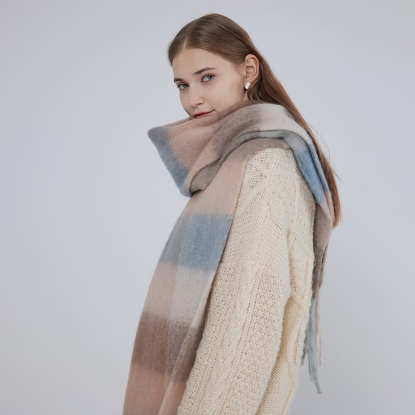 1 Piece Elegant Plaid Polyester Women's Winter Scarves