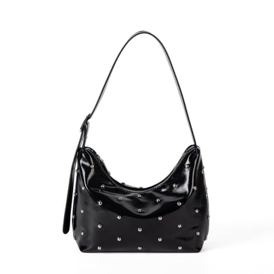 Borsa da donna in PU con rivetti, tinta unita, semplice, 1 pezzo h5 Immagine2