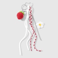1 red strawberry flower keychain Picture2