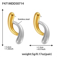 F471-Gold Geometric Drop Earrings Picture3