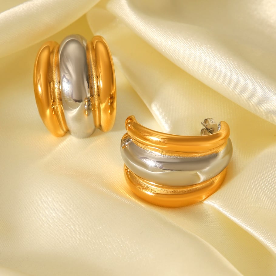 1 Pair Daily Mixed Gold Color And Silver Colors Women's Stud Earrings Picture6