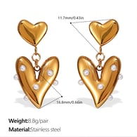 EH1080WEG White Pearl Gold Earrings Picture9
