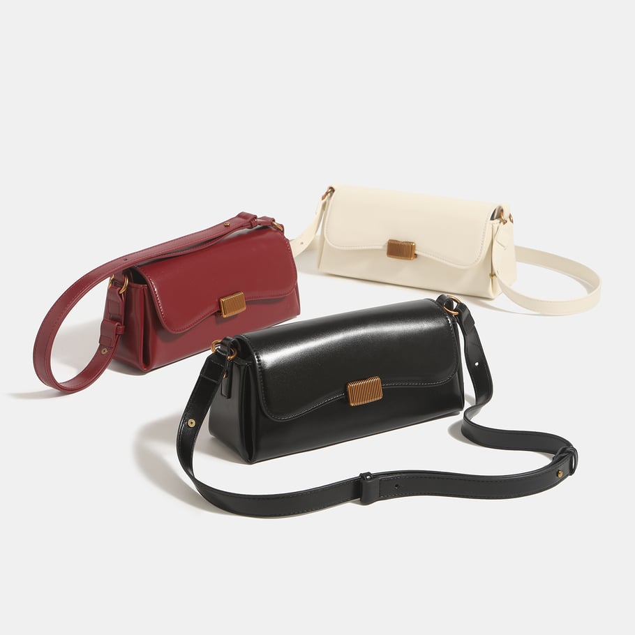 1 superbe sac à bandoulière en PU de couleur unie pour femme Image2