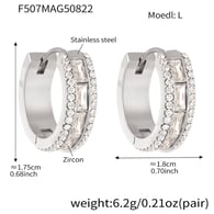 F507-Stahl Farbe Zirkon Ohrringe-L Bild6