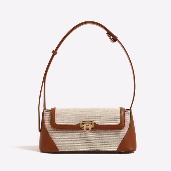 1 Piece Retro Mixed Color Canvas Women's Shoulder Bags 2