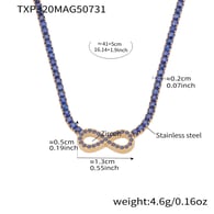 TXP320-Blue Zircon Necklace 41+5cm 