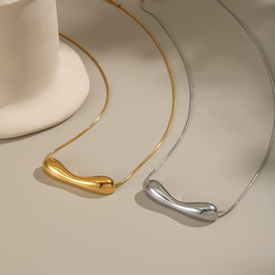 1 Piece Irregular Shape Stainless Steel Gold Color Pendant Necklace Picture3