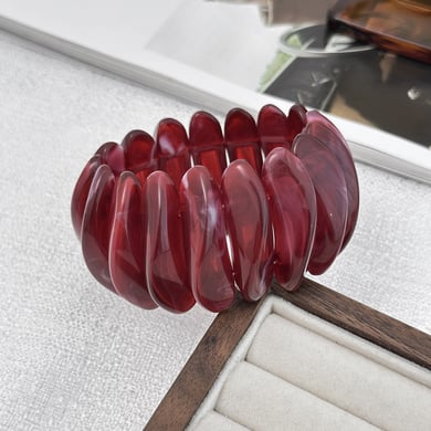 1 Piece Retro Irregular Shape Resin Bangle h5 