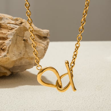 1 Piece Simple Irregular Shape Twist Stainless Steel Gold Color Women's Chain Necklaces h5 Picture5