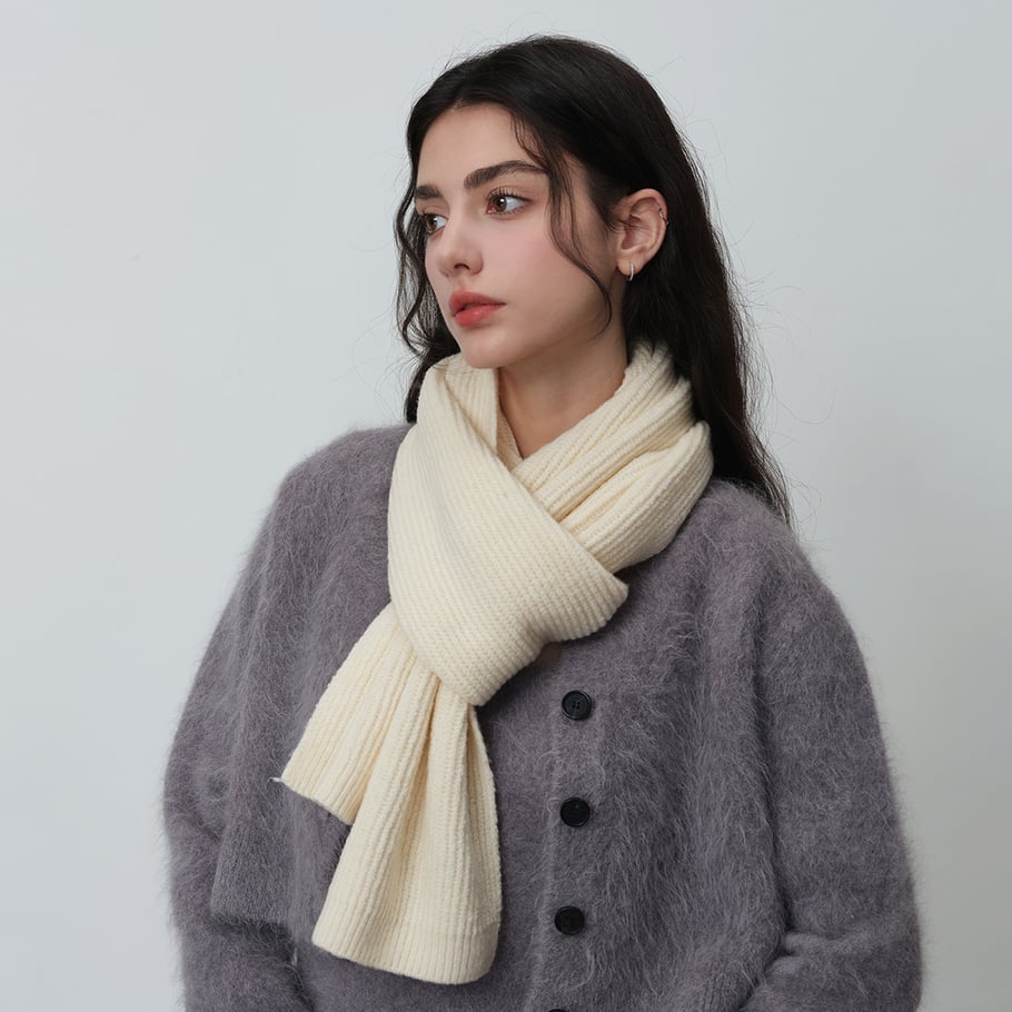 Bufandas de invierno para mujer de fibra sintética con tiras informales de 1 pieza Imagen4
