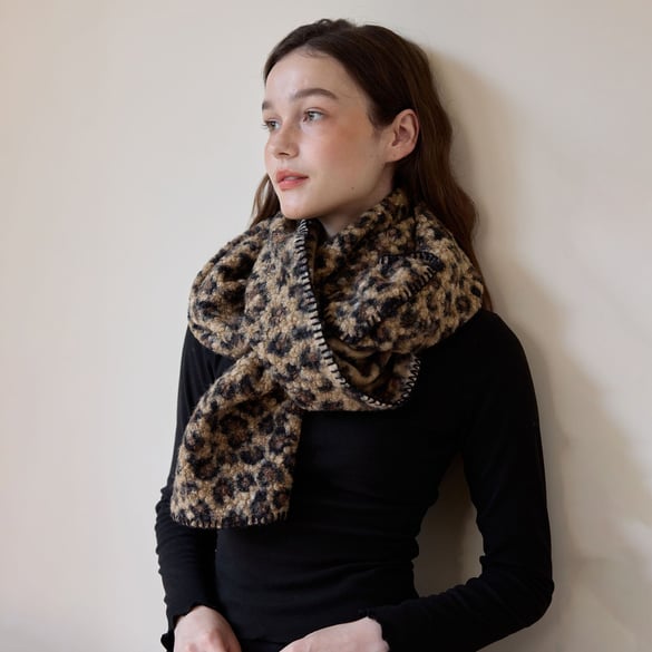 1 Piece Retro Leopard Print Polyester Women's Winter Scarves