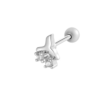 1 stuk vlinder koper goudkleurige zirkoon piercing oorbel h5 