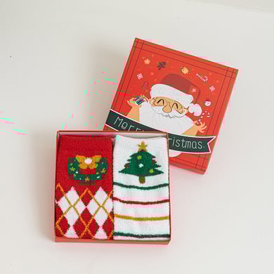 Verdickte Damensocken aus Korallenvlies in Weihnachtsgeschenkbox h5 