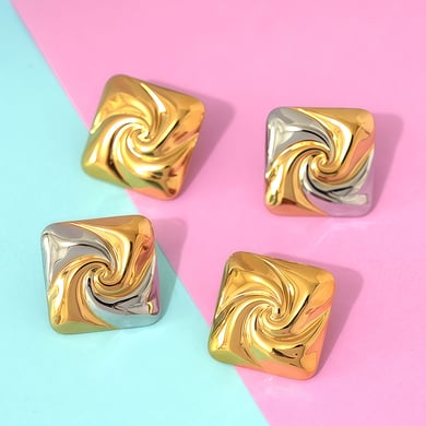 1 Pair Simple Thread Stainless Steel  Gold Color  Women‘s  Stud Earrings h5 Picture3