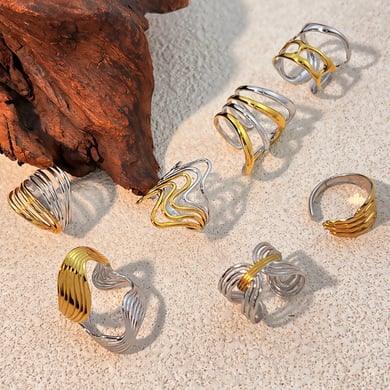 1 Piece Stainless Steel Mixed Color Minimalist Ring h5 Picture2