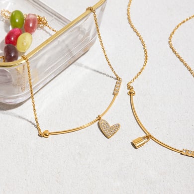 1 pezzo di collana con ciondolo da donna in acciaio inossidabile color oro con lucchetto classico h5 Immagine5